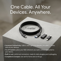 Extra długi kabel USB-C — 1 m swobody ruchu